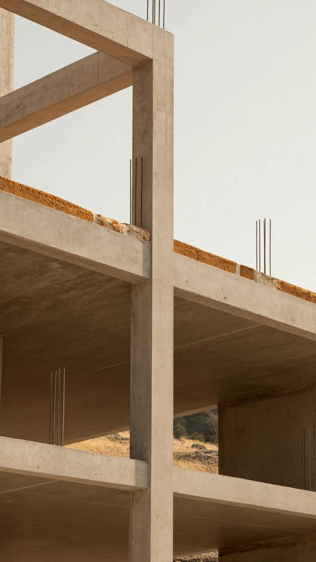 Render orientatiu d'una estructura de formigó armat en construcció.