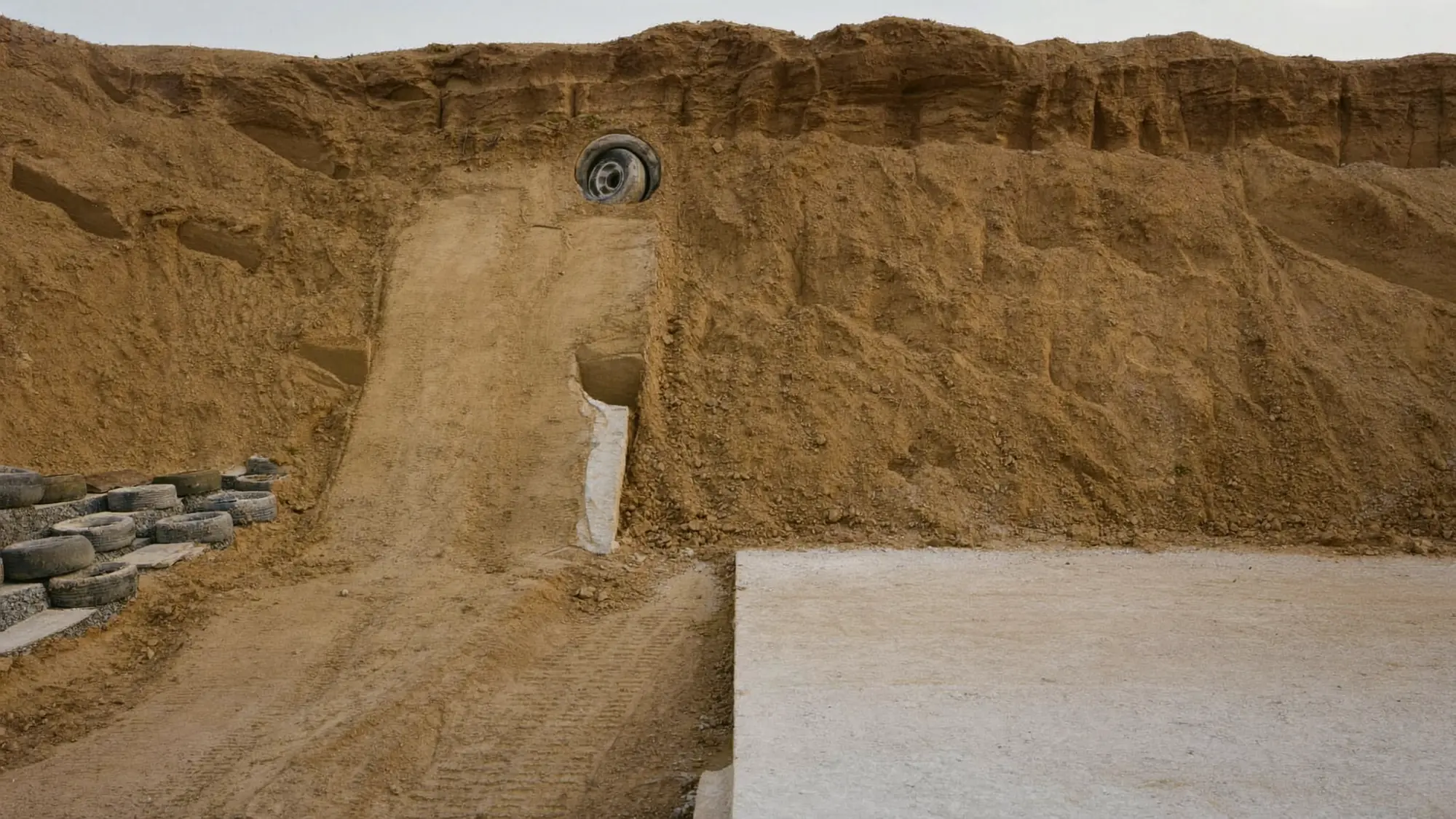 Render orientatiu de moviment de terres en una parcel·la d'obra.