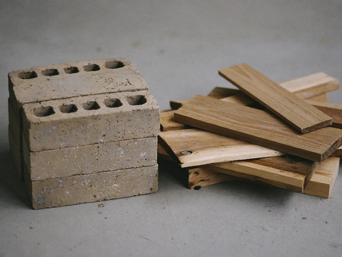 Materials de construcció per comparar l'abast d'una obra.